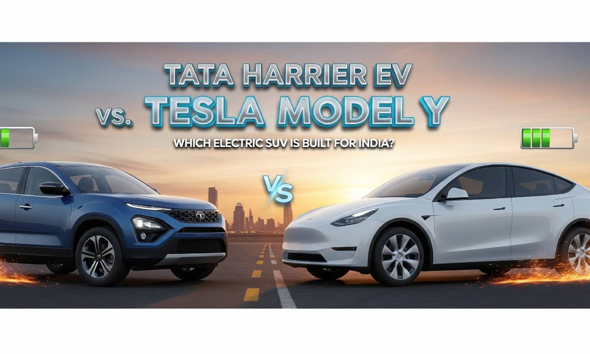 Tata Harrier EV vs Tesla Model Y electric SUV