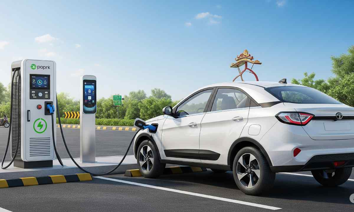 car charging at charger 