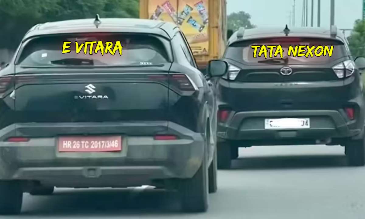  e Vitara was spotted  on public roads,  alongside the Tata Nexon, 